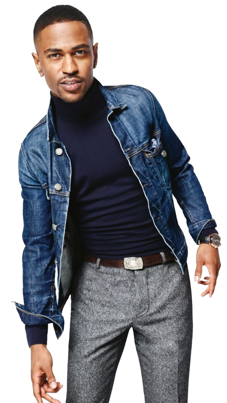 male model wearing blue jeans jacket